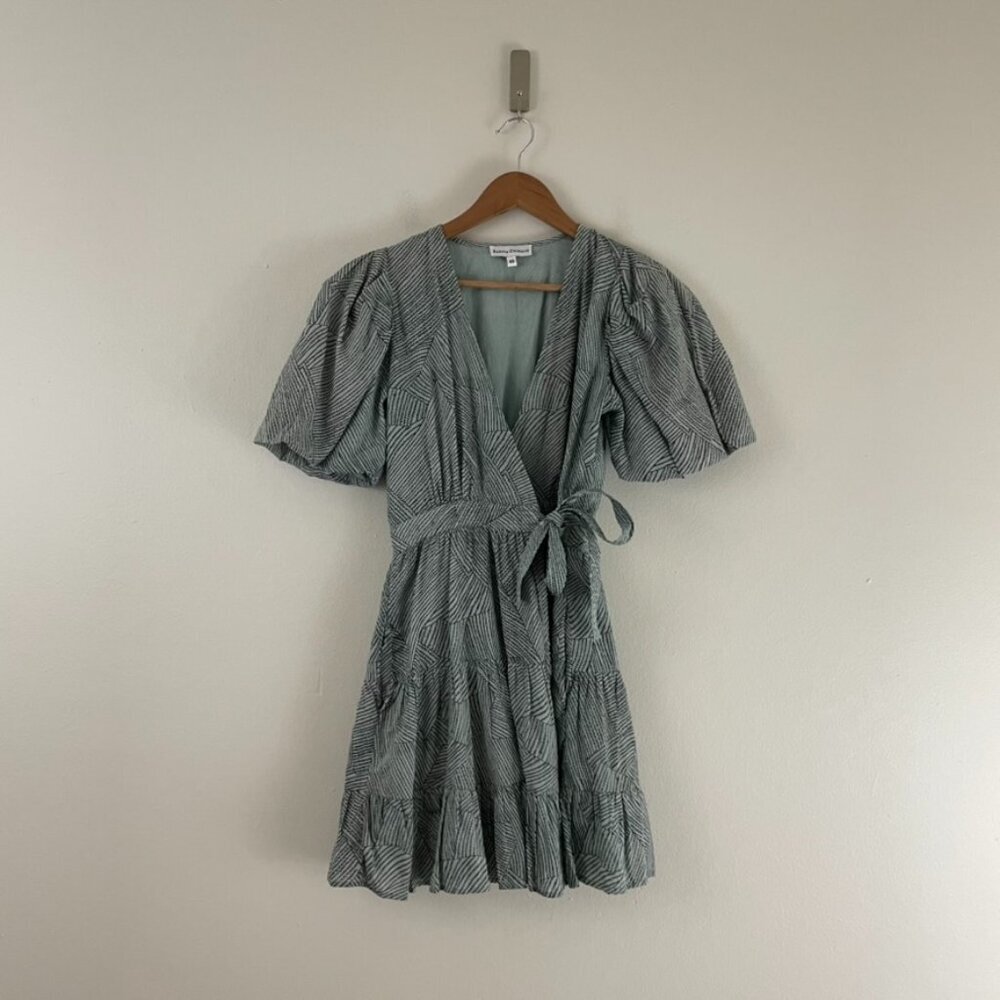 Karina Grimaldi Royal Print Mini Dress in Powder Wiggley Size XS